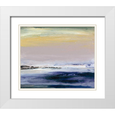 Amethyst Horizon White Modern Wood Framed Art Print with Double Matting by Gordon, Sharon