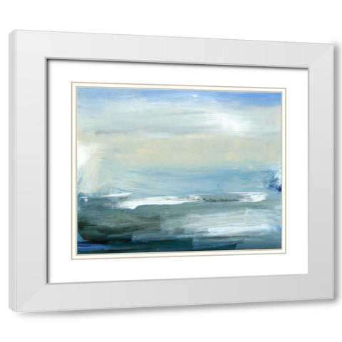 Chromatic Sea White Modern Wood Framed Art Print with Double Matting by Gordon, Sharon