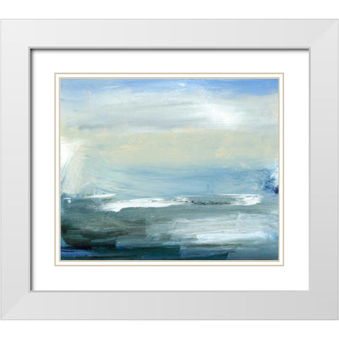 Chromatic Sea White Modern Wood Framed Art Print with Double Matting by Gordon, Sharon