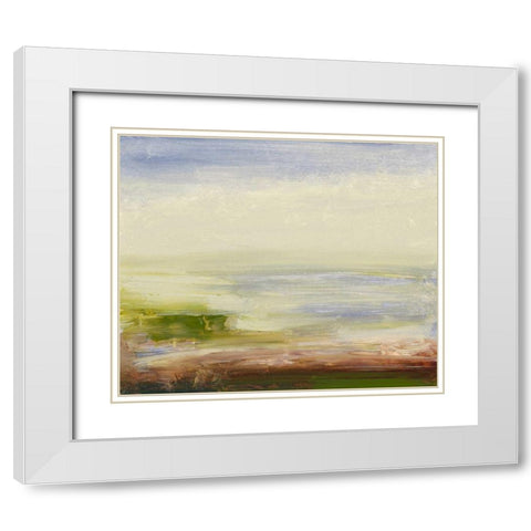 Pastel Sea White Modern Wood Framed Art Print with Double Matting by Gordon, Sharon