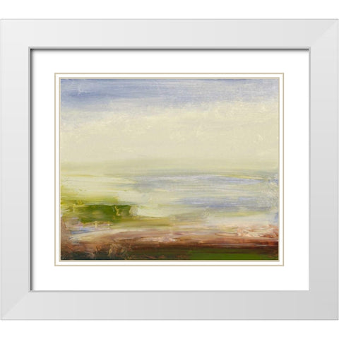 Pastel Sea White Modern Wood Framed Art Print with Double Matting by Gordon, Sharon