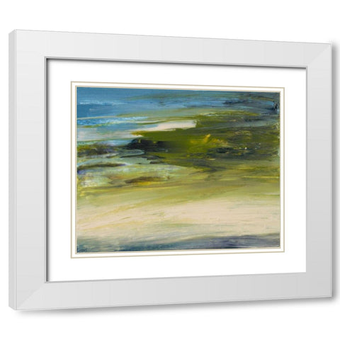 Rivers Edge White Modern Wood Framed Art Print with Double Matting by Gordon, Sharon