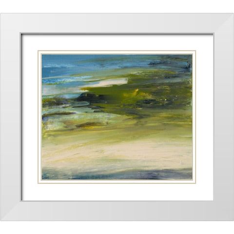 Rivers Edge White Modern Wood Framed Art Print with Double Matting by Gordon, Sharon