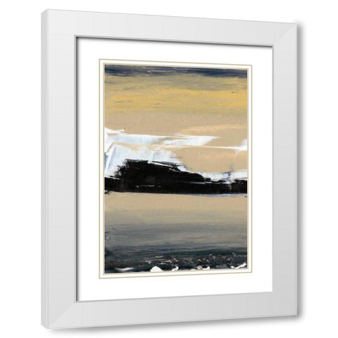 Glide VII White Modern Wood Framed Art Print with Double Matting by Gordon, Sharon