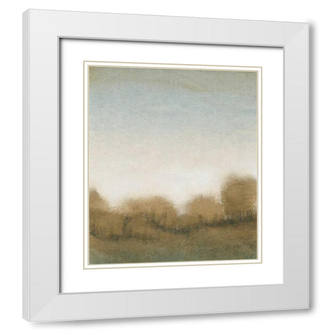 Golden Treeline I White Modern Wood Framed Art Print with Double Matting by OToole, Tim