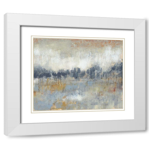 Cool Grey Horizon II White Modern Wood Framed Art Print with Double Matting by Goldberger, Jennifer