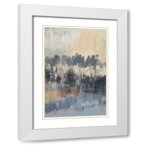 Paynes Treeline I White Modern Wood Framed Art Print with Double Matting by Goldberger, Jennifer
