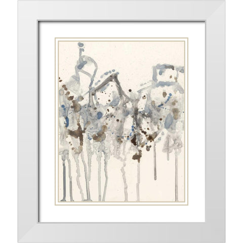 Neutral Splash II White Modern Wood Framed Art Print with Double Matting by Goldberger, Jennifer