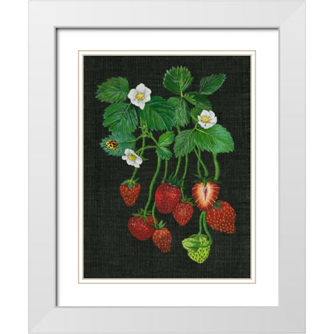 Strawberry Fields II White Modern Wood Framed Art Print with Double Matting by Wang, Melissa