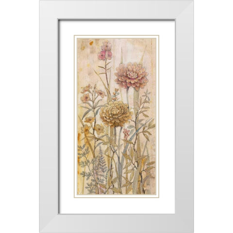 Floral Chinoiserie I White Modern Wood Framed Art Print with Double Matting by OToole, Tim