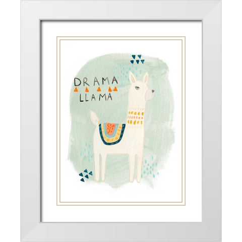 Llama Squad II White Modern Wood Framed Art Print with Double Matting by Vess, June Erica