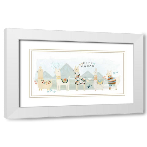 Llama Squad III White Modern Wood Framed Art Print with Double Matting by Vess, June Erica