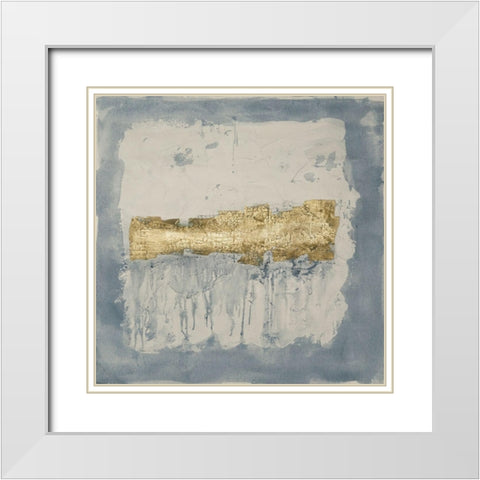 Gilded Indigo Ravine I White Modern Wood Framed Art Print with Double Matting by Goldberger, Jennifer