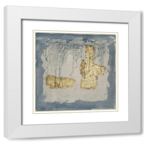 Gilded Indigo Ravine IV White Modern Wood Framed Art Print with Double Matting by Goldberger, Jennifer