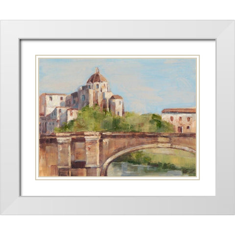 European River Bank I White Modern Wood Framed Art Print with Double Matting by Harper, Ethan