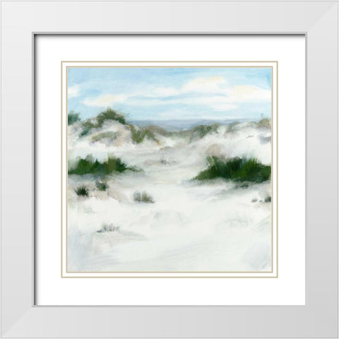 White Sands II White Modern Wood Framed Art Print with Double Matting by Meagher, Megan