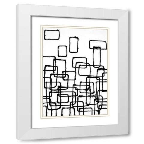 Linear Effervescence I White Modern Wood Framed Art Print with Double Matting by Willett, Michael