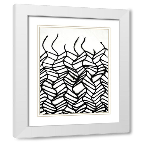 Linear Effervescense II White Modern Wood Framed Art Print with Double Matting by Willett, Michael