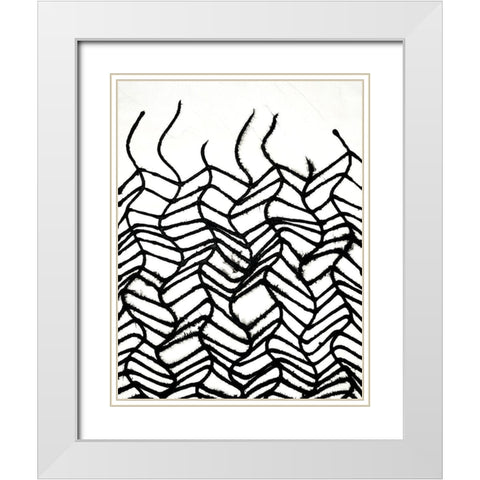 Linear Effervescense II White Modern Wood Framed Art Print with Double Matting by Willett, Michael
