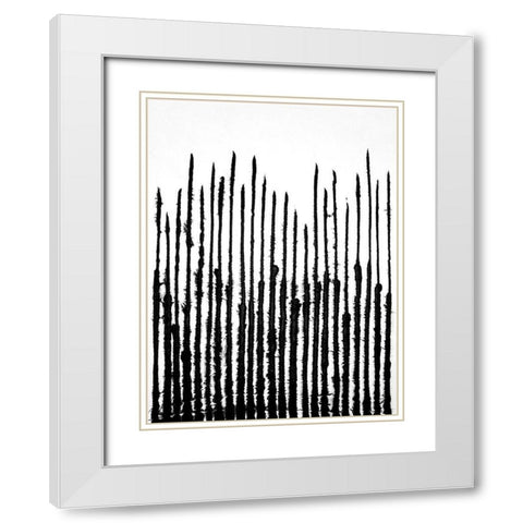 Linear Effervescence III White Modern Wood Framed Art Print with Double Matting by Willett, Michael
