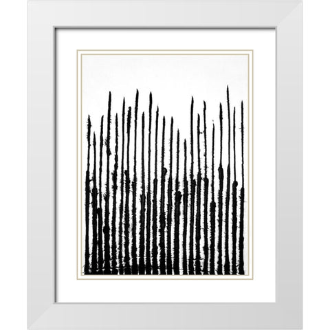 Linear Effervescence III White Modern Wood Framed Art Print with Double Matting by Willett, Michael