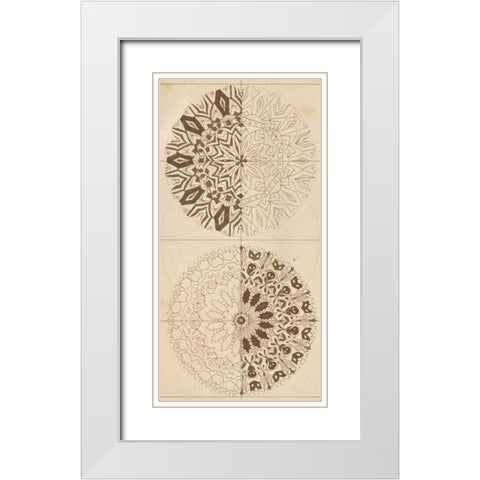 Sacred Geometry Sketch I White Modern Wood Framed Art Print with Double Matting by McCavitt, Naomi