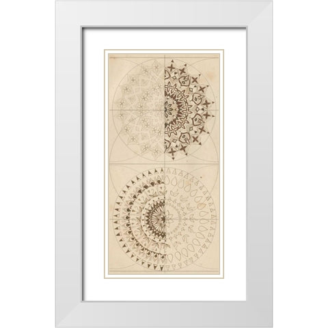 Sacred Geometry Sketch III White Modern Wood Framed Art Print with Double Matting by McCavitt, Naomi