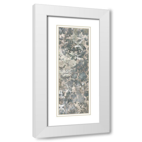 Weathered Damask Panel II White Modern Wood Framed Art Print with Double Matting by Vess, June Erica