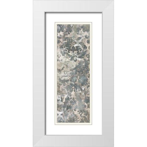 Weathered Damask Panel II White Modern Wood Framed Art Print with Double Matting by Vess, June Erica