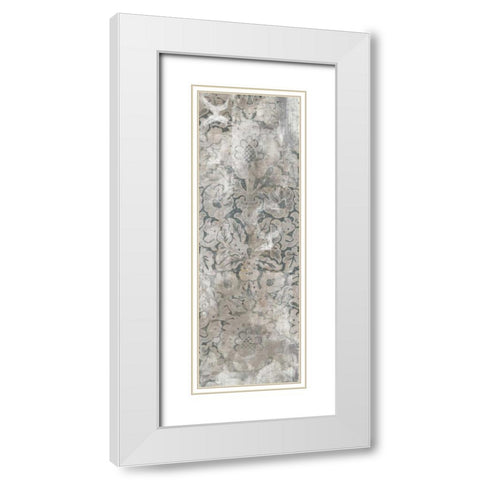 Weathered Damask Panel III White Modern Wood Framed Art Print with Double Matting by Vess, June Erica