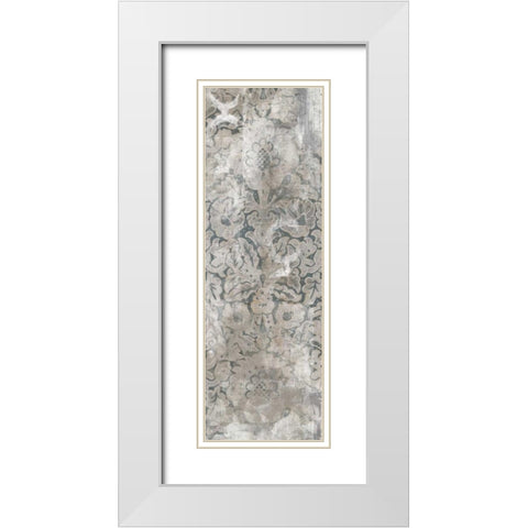 Weathered Damask Panel III White Modern Wood Framed Art Print with Double Matting by Vess, June Erica