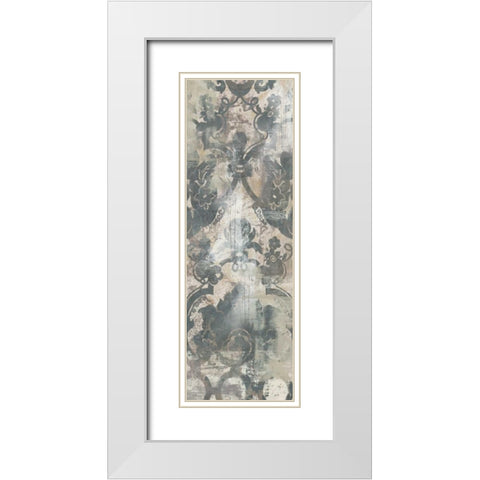 Weathered Damask Panel IV White Modern Wood Framed Art Print with Double Matting by Vess, June Erica
