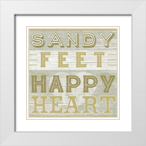 A Little Beachy III White Modern Wood Framed Art Print with Double Matting by Vess, June Erica