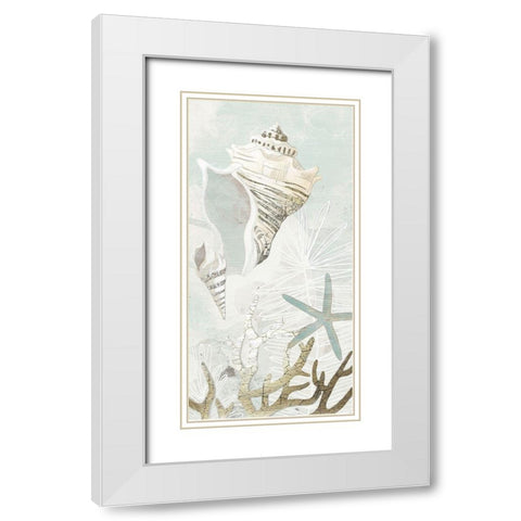Golden Reef Panel I White Modern Wood Framed Art Print with Double Matting by Vess, June Erica