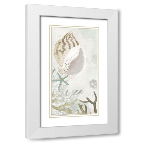 Golden Reef Panel II White Modern Wood Framed Art Print with Double Matting by Vess, June Erica