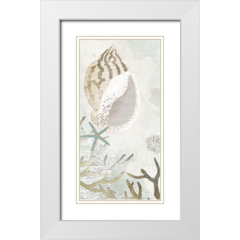 Golden Reef Panel II White Modern Wood Framed Art Print with Double Matting by Vess, June Erica
