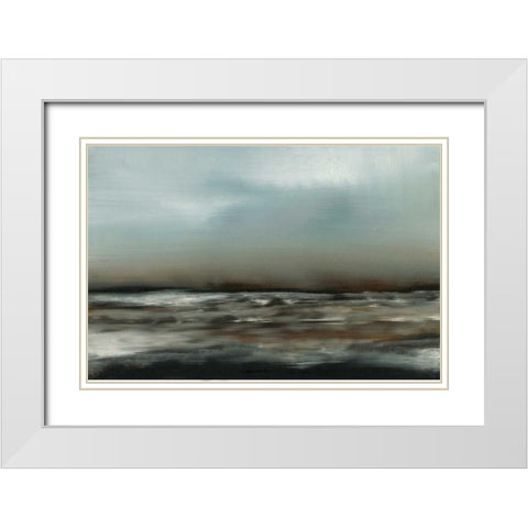 Ocean Tide VII White Modern Wood Framed Art Print with Double Matting by Gordon, Sharon