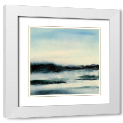 Aqueous Scape  White Modern Wood Framed Art Print with Double Matting by Gordon, Sharon