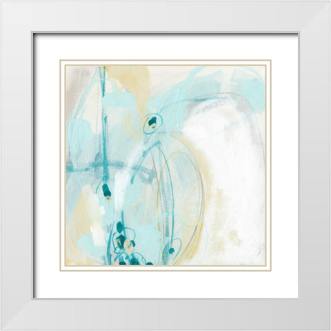 Sea Story I White Modern Wood Framed Art Print with Double Matting by Vess, June Erica