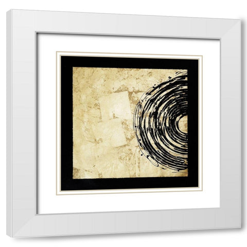 Gold Eclipse I White Modern Wood Framed Art Print with Double Matting by Guthrie, Jenna