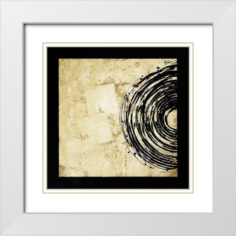 Gold Eclipse I White Modern Wood Framed Art Print with Double Matting by Guthrie, Jenna