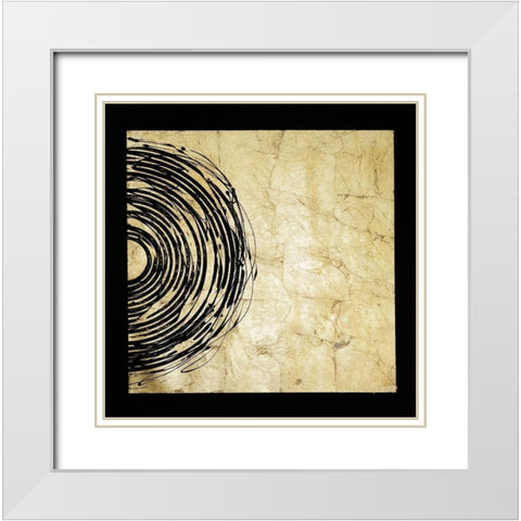 Gold Eclipse II White Modern Wood Framed Art Print with Double Matting by Guthrie, Jenna