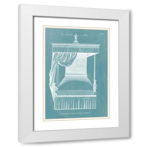 Design for a Bed IV White Modern Wood Framed Art Print with Double Matting by Hepplewhite