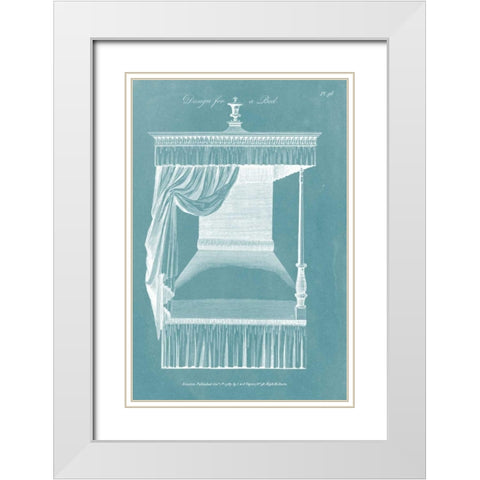 Design for a Bed IV White Modern Wood Framed Art Print with Double Matting by Hepplewhite