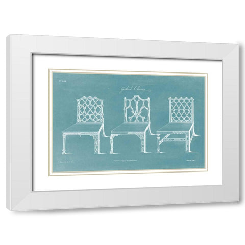Design for a Chair II White Modern Wood Framed Art Print with Double Matting by Chippendale, Thomas