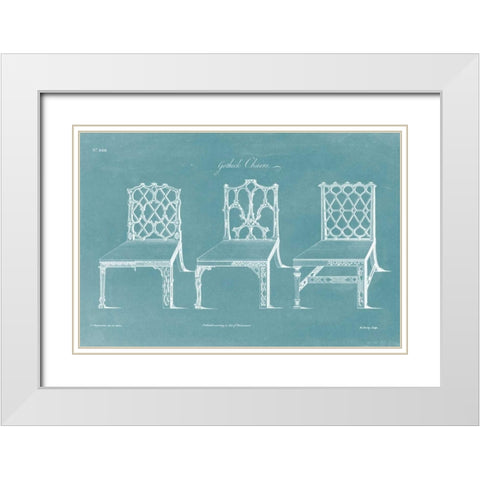 Design for a Chair II White Modern Wood Framed Art Print with Double Matting by Chippendale, Thomas