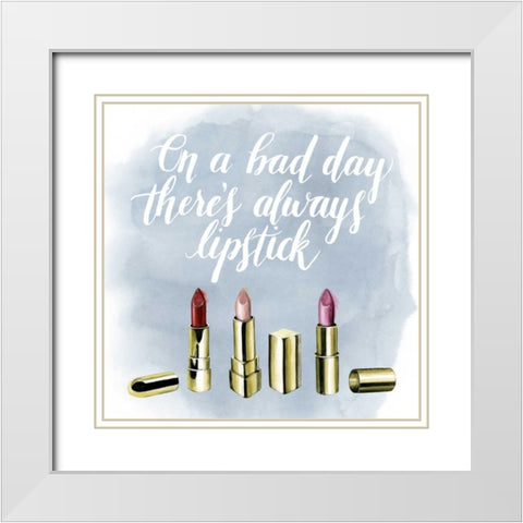 Lets Makeup I White Modern Wood Framed Art Print with Double Matting by Popp, Grace