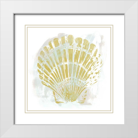 Seaside Blockprints I White Modern Wood Framed Art Print with Double Matting by Vess, June Erica