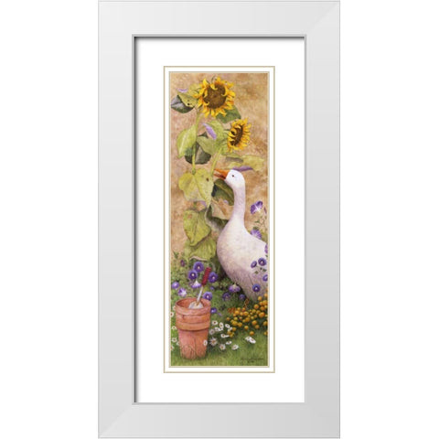 Garden March II White Modern Wood Framed Art Print with Double Matting by Matcham, Marcia