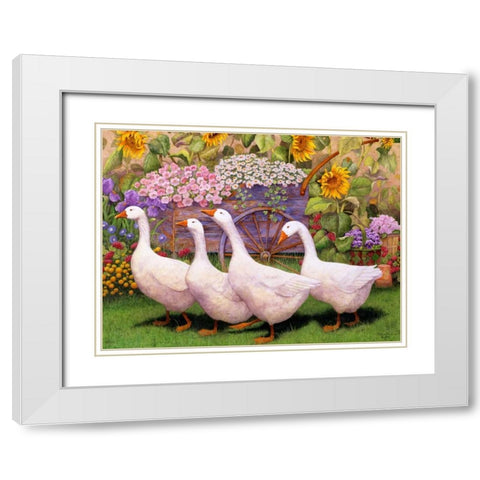 Garden March III White Modern Wood Framed Art Print with Double Matting by Matcham, Marcia